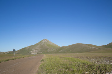 Typical street, Monte Bolza, view from west, Parco Nazionale Gran Sasso e Monti della Laga, summer