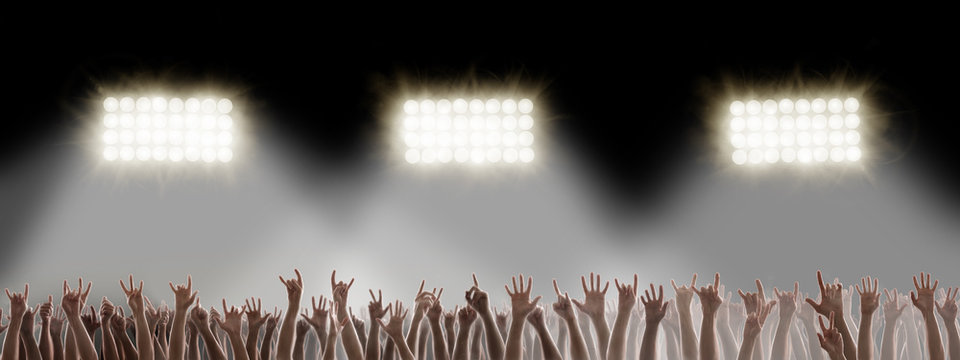 Hands on rock concert