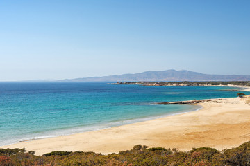 Fototapeta na wymiar Pyrgaki beach in Naxos island, Greece