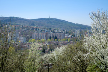 Aerial view of Zlin city, Czech republic