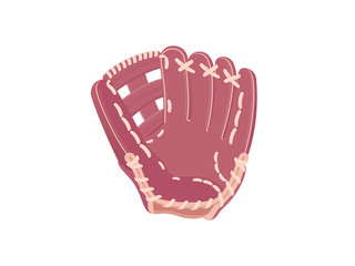 Baseball protection gloves. Vector illustration. Brown baseball gloves isolated on white background