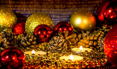 Christmas decoration on abstract background