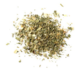 Dry leek pile isolated on white background