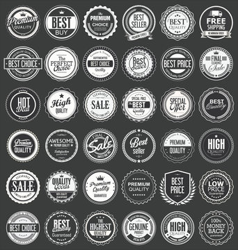 Premium quality retro vintage labels collection