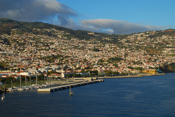 Panoramic view of Funchal on Madeira Island. Portugal