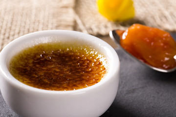 cream brulee with canned cashew