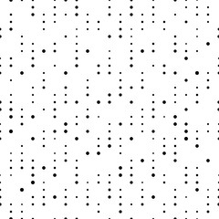 Vector seamless texture. Modern abstract background. Monochrome geometric pattern of points of different sizes