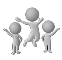 Teamwork people three dimensional