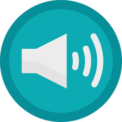 Vector Icon of a sound on button in flat style without outline. Pixel perfect. Player and multimedia icon.