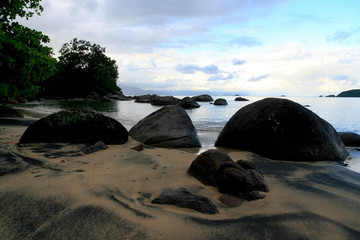 tropical rocky beach in brazil Costa Verde