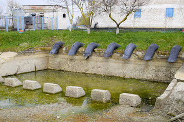 Water pumping station of irrigation system of rice fields.