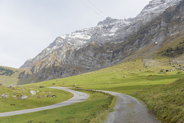 Beautiful view of valley mountain Saentis, Switzerland