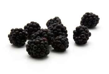 Blackberries isolated on white background.