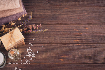 Spa products for facial and body care.