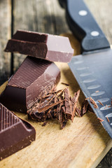 Chopped dark chocolate.