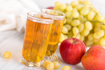 Grape and apple juice