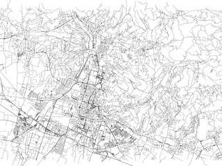 Strade di Brescia, cartina della città, Lombardia, Italia. Stradario