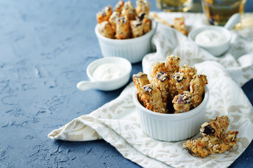 Baked Eggplant Fries with sauce