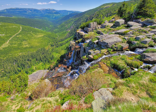 Pantschefall im Riesengebirge - waterfall Pantschefall in the Giant Mountains