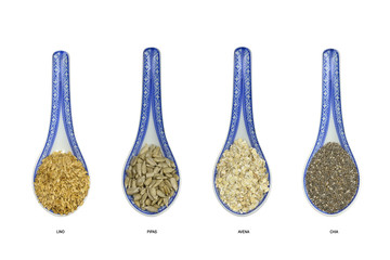 Semillas, lino, pipas, avena, ch&iacute;a