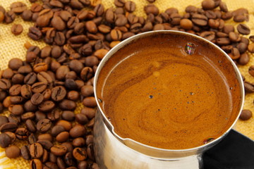 coffee maker  and  coffee bean