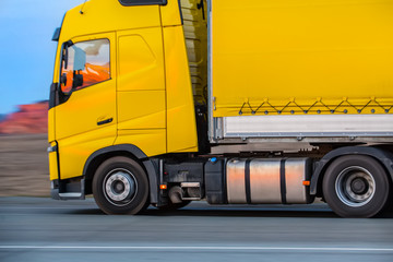 truck goes on highway