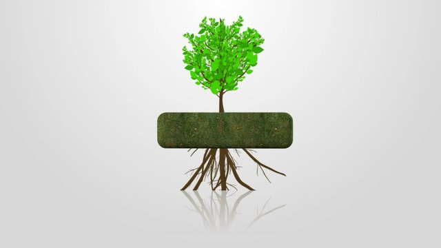 Grass Block Recycle Symbol Grow Tree. a greass block moves back and the recycle symbol indents and the block spins to grow a tree out of the grass