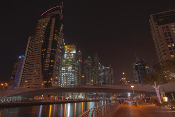 Fototapeta na wymiar Dubai Marina, Night view 