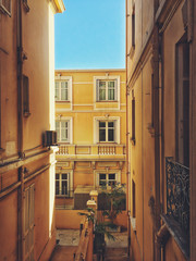 Fototapeta na wymiar Back alley on the streets of Monaco, Monte Carlo - Côte D'Azur