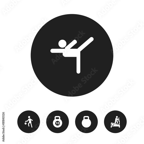 "Set Of 5 Editable Training Icons. Includes Symbols Such As Acrobatics