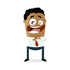 happy african-american businessman with arms crossed