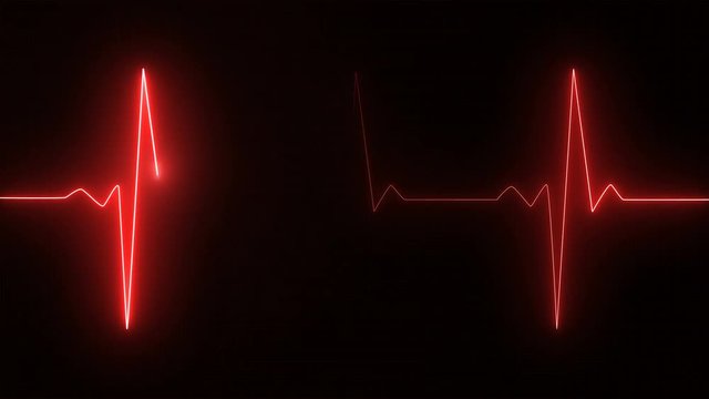 Cardiogram cardiograph oscilloscope screen red