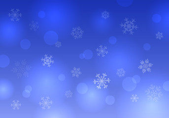 Naklejka na ściany i meble Christmas winter snowflakes on blue background vector.
