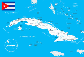 Cuba Map - detailed vector illustration