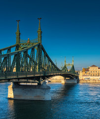 View on Liberty Bridge in Budapest, Hungary