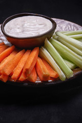 crudites. carrot and celery