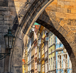 Colorful houses in the old town of Prague, Czech Republic