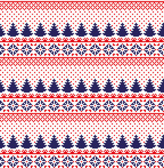Christmas New Year's winter seamless festive Norwegian pixel pattern - Scandinavian style 2018