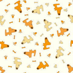 pattern with cartoon dogs