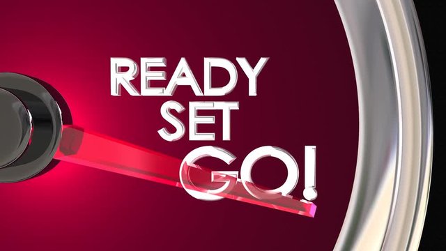 Ready Set Go Speedometer Begin Race Competition 3d Animation