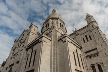 Fototapeta na wymiar Side view of the Sacre Couer Basilica in Paris, France, in late October 