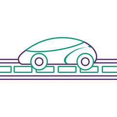 Obraz na płótnie Canvas gps navigation car smart on road vector illustration