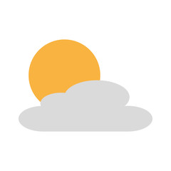 cloud sun day nature weather scene vector illustration