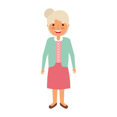 elderly woman grandmother character happy expression vector illustration
