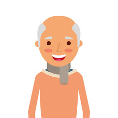 old man portrait of a pensioner grandfather character vector illustration