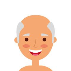 old man portrait of a pensioner grandfather character vector illustration