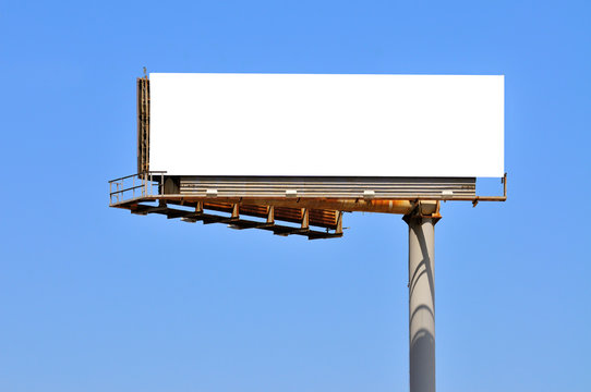 Large Billboard On Clear Blue Sky