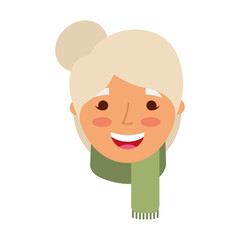 elderly woman lady smiling cartoon people profile vector illustration