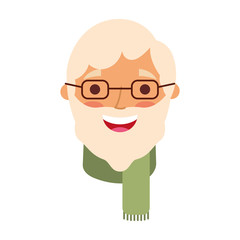 the face old man profile avatar of the grandfather vector illustration