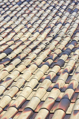 Close-up of roof with clay tiles